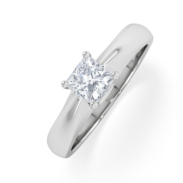 Naomi Princess Cut Lab Diamond Engagement Ring 0.50ct H/SI in 9k White Gold